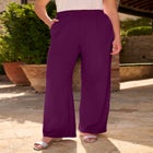 Plus Size Pull-On Wide Leg Soft Knit Pant image number null