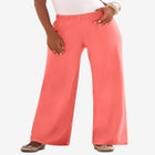 Plus Size Pull-On Wide Leg Soft Knit Pant image number null