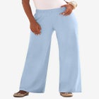 Plus Size Pull-On Wide Leg Soft Knit Pant image number null