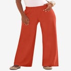 Plus Size Pull-On Wide Leg Soft Knit Pant image number null