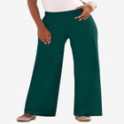 Plus Size Pull-On Wide Leg Soft Knit Pant image number null
