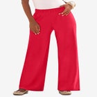 Plus Size Pull-On Wide Leg Soft Knit Pant image number null