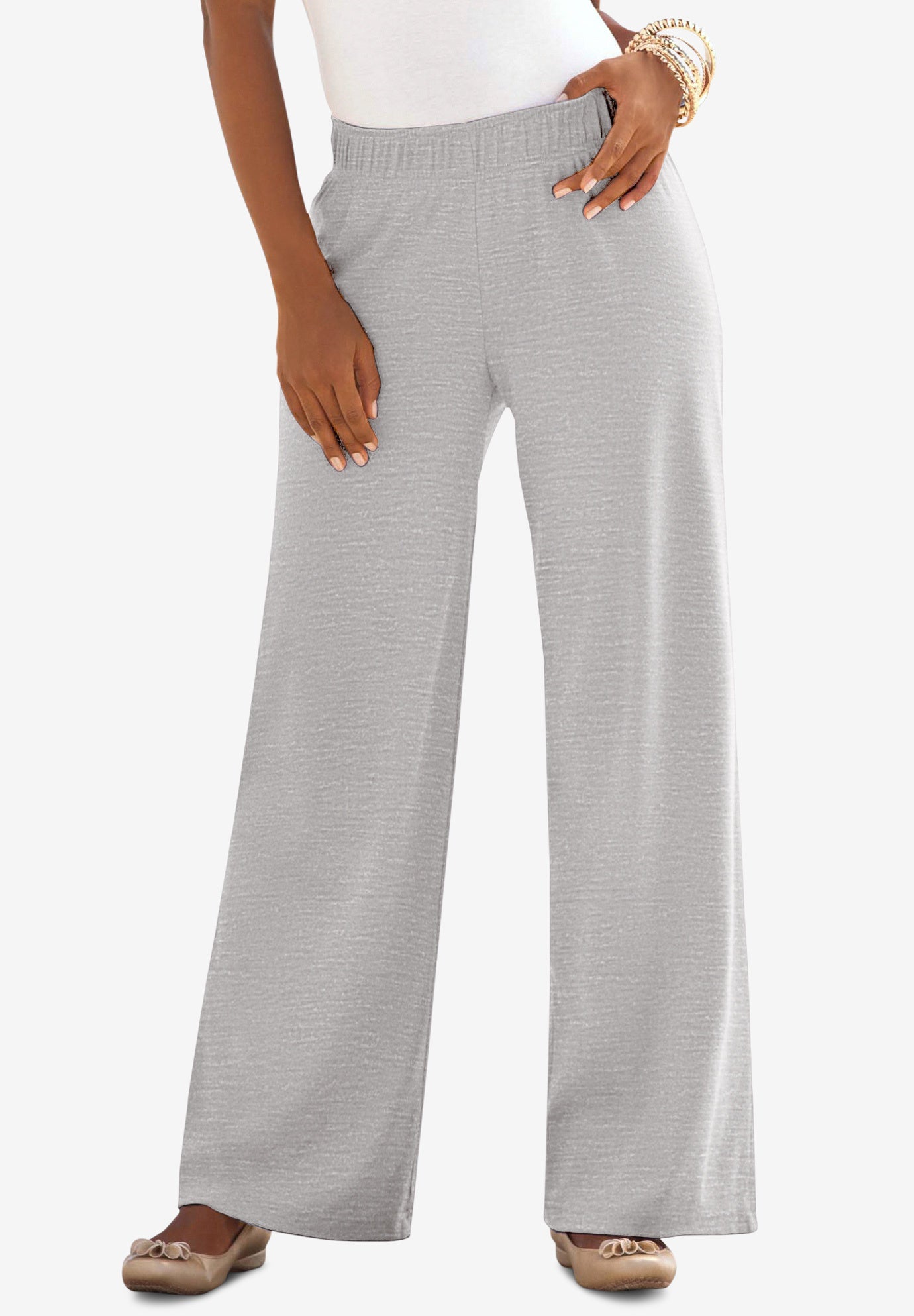 Plus Size Pull-On Wide Leg Soft Knit Pant image number 0