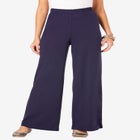 Plus Size Pull-On Wide Leg Soft Knit Pant image number null