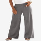 Plus Size Pull-On Wide Leg Soft Knit Pant image number null