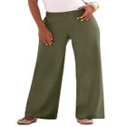 Plus Size Pull-On Wide Leg Soft Knit Pant image number null