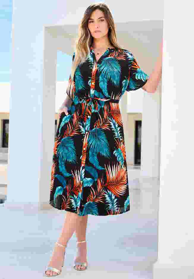 Hand-Crinkled Button-Down Dress image number 0