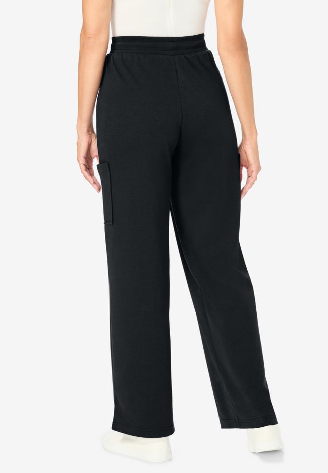 Knit Pull-On Drawstring Cargo Pants image number 1