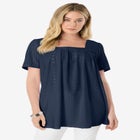 Square Neck Eyelet Tunic image number null