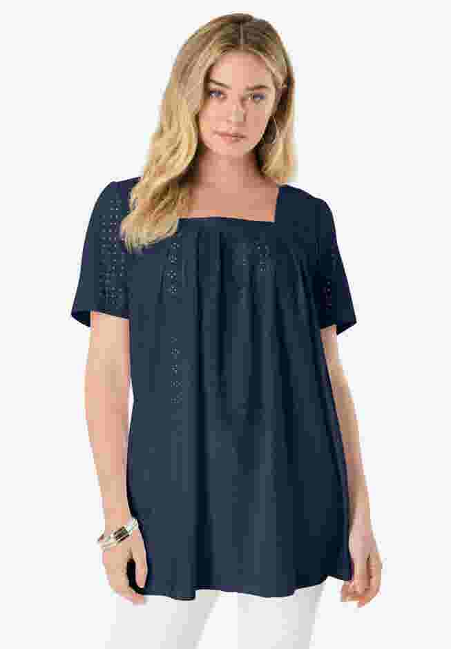 Square Neck Eyelet Tunic image number 0