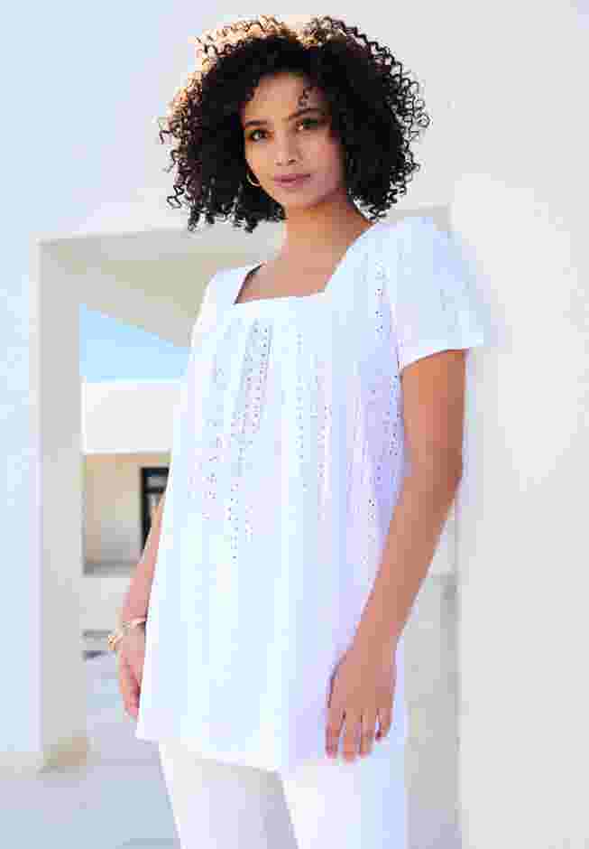 Square Neck Eyelet Tunic image number 0