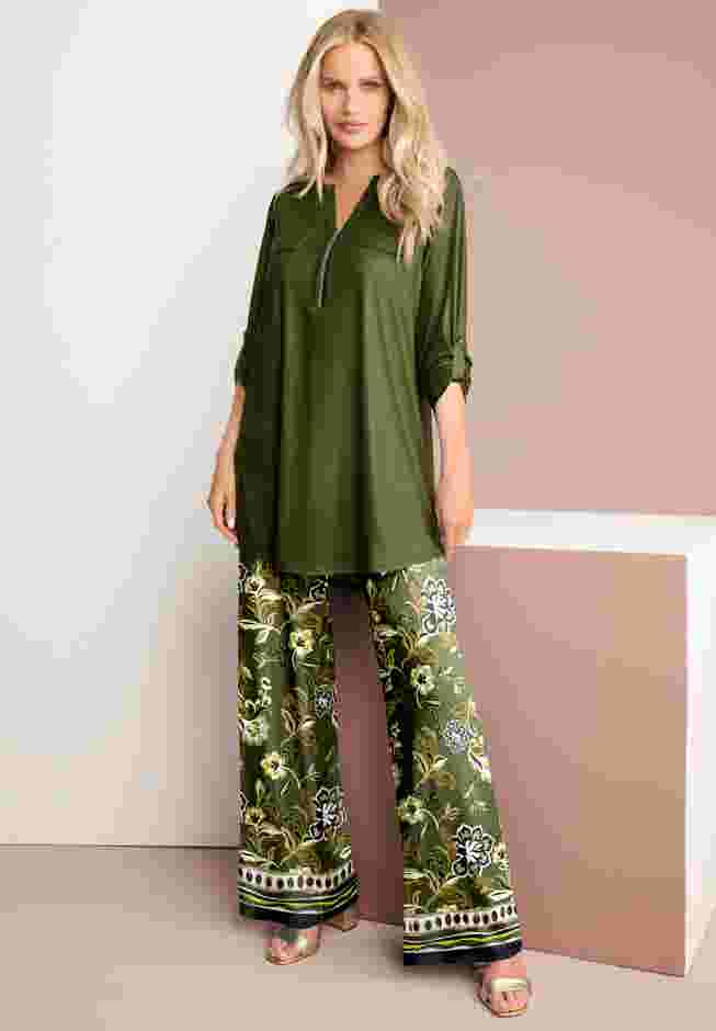 Zip Front Ultrasmooth® Fabric Tunic image number 0