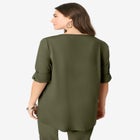 Zip Front Ultrasmooth® Fabric Tunic image number null