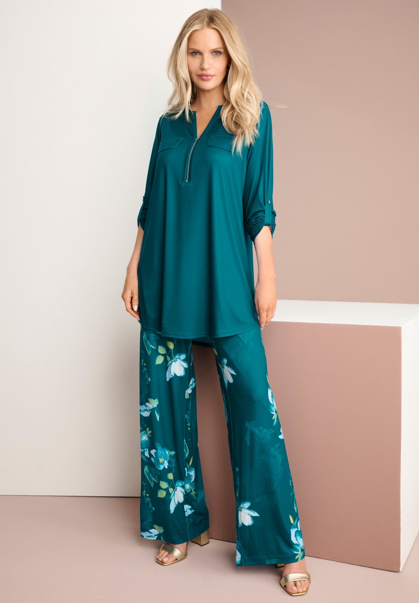 Zip Front Ultrasmooth® Fabric Tunic image number 0