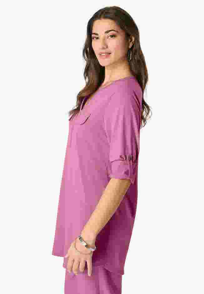 Zip Front Ultrasmooth® Fabric Tunic image number 2