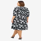 V-Neck A-line Dress with Smocked Bodice image number null