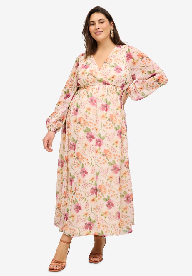 Surplice Georgette Maxi Dress image number 0