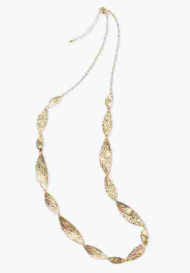 Long Hammered Statement Necklace image number 1