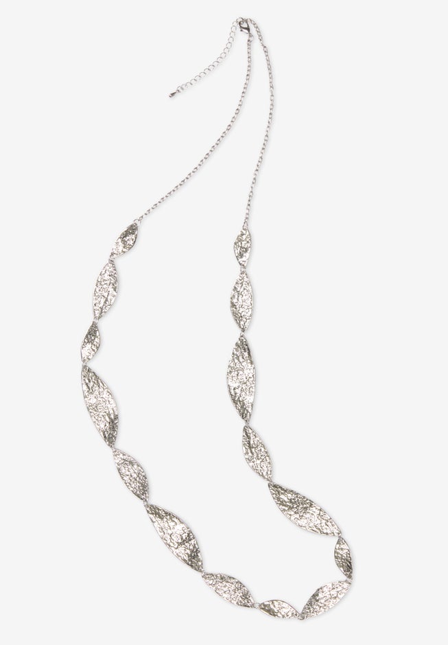 Long Hammered Statement Necklace image number 1