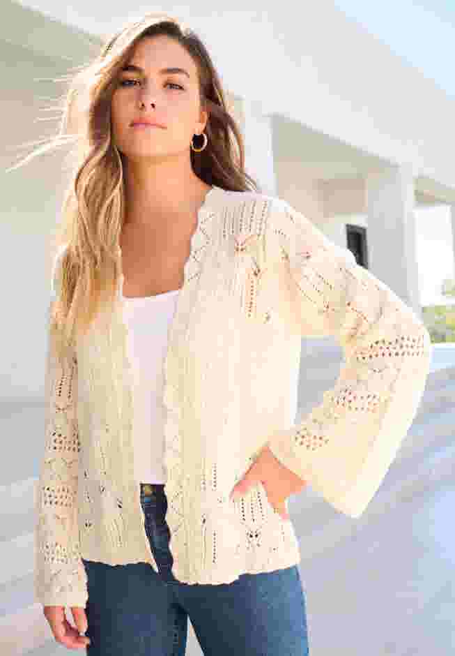 Crochet Cardigan Sweater image number 0