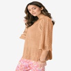 Pointelle Pullover Sweater image number null