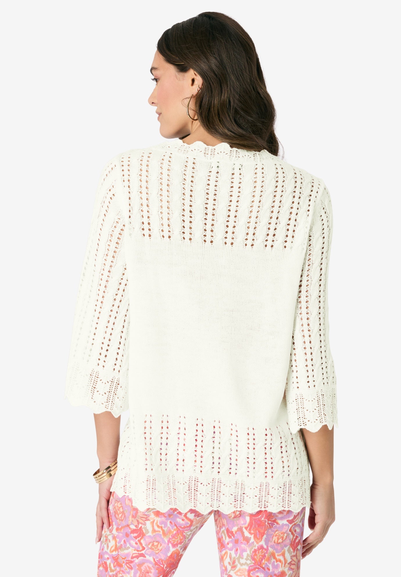 Pointelle Pullover Sweater image number 1