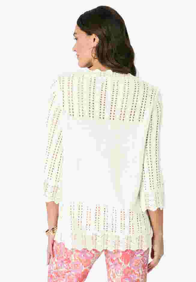 Pointelle Pullover Sweater image number 1
