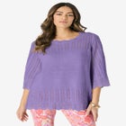 Pointelle Pullover Sweater image number null