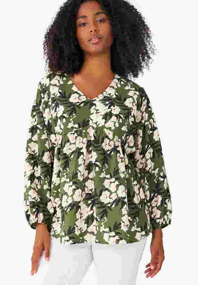 V-Neck Tunic with Diagonal Empire Seam image number 0