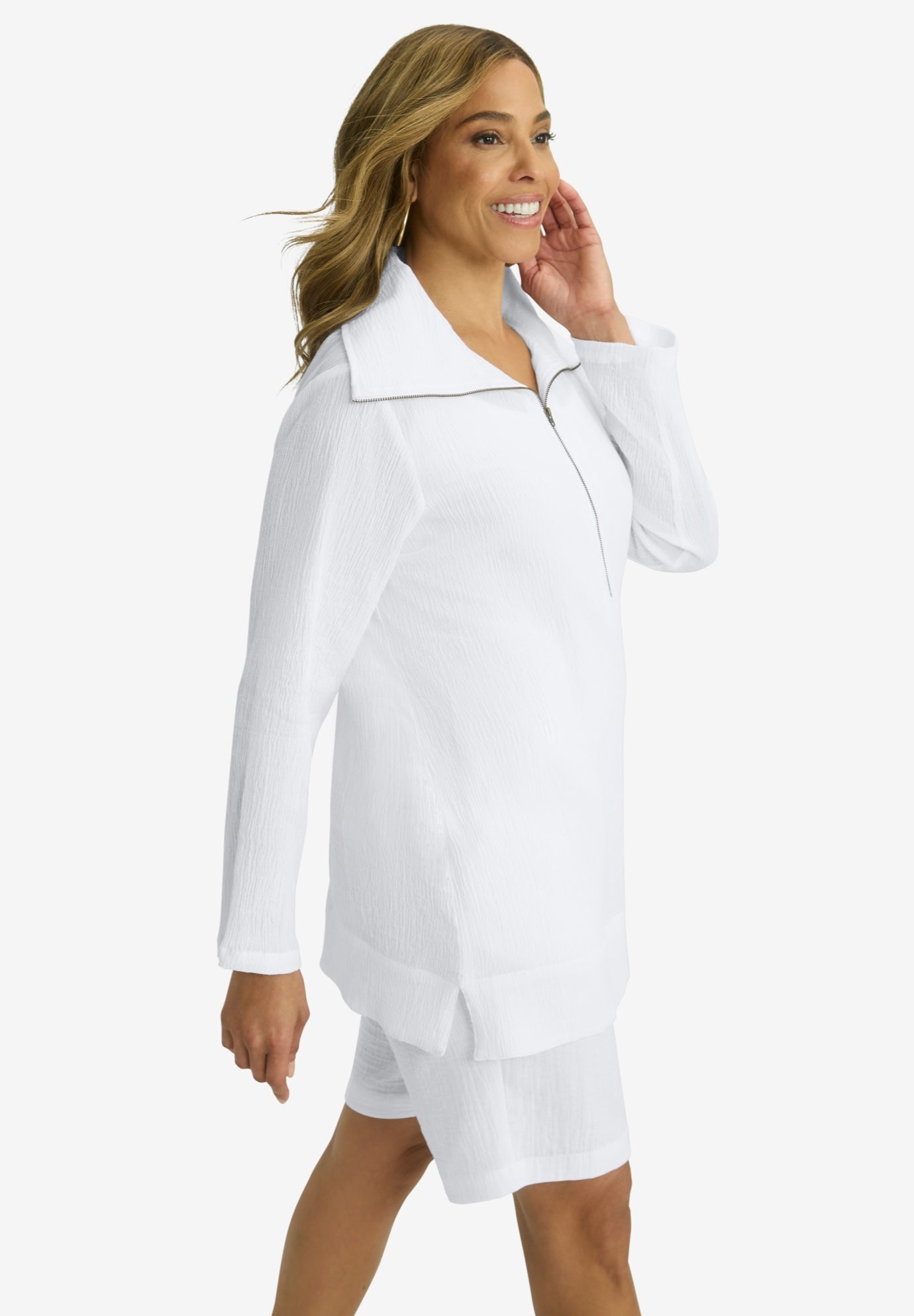 Gauze Half-Zip Tunic image number 1