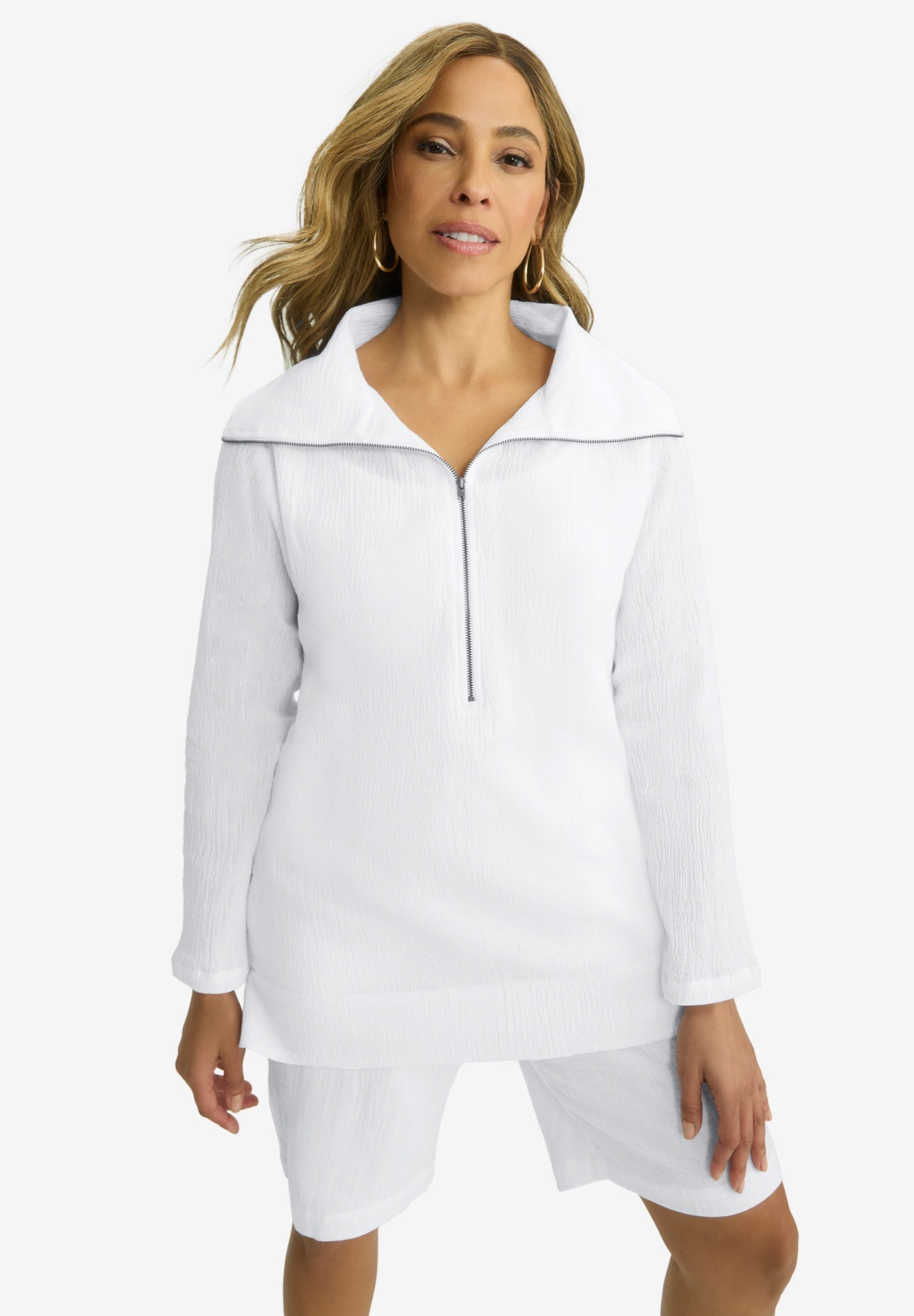 Gauze Half-Zip Tunic image number 0