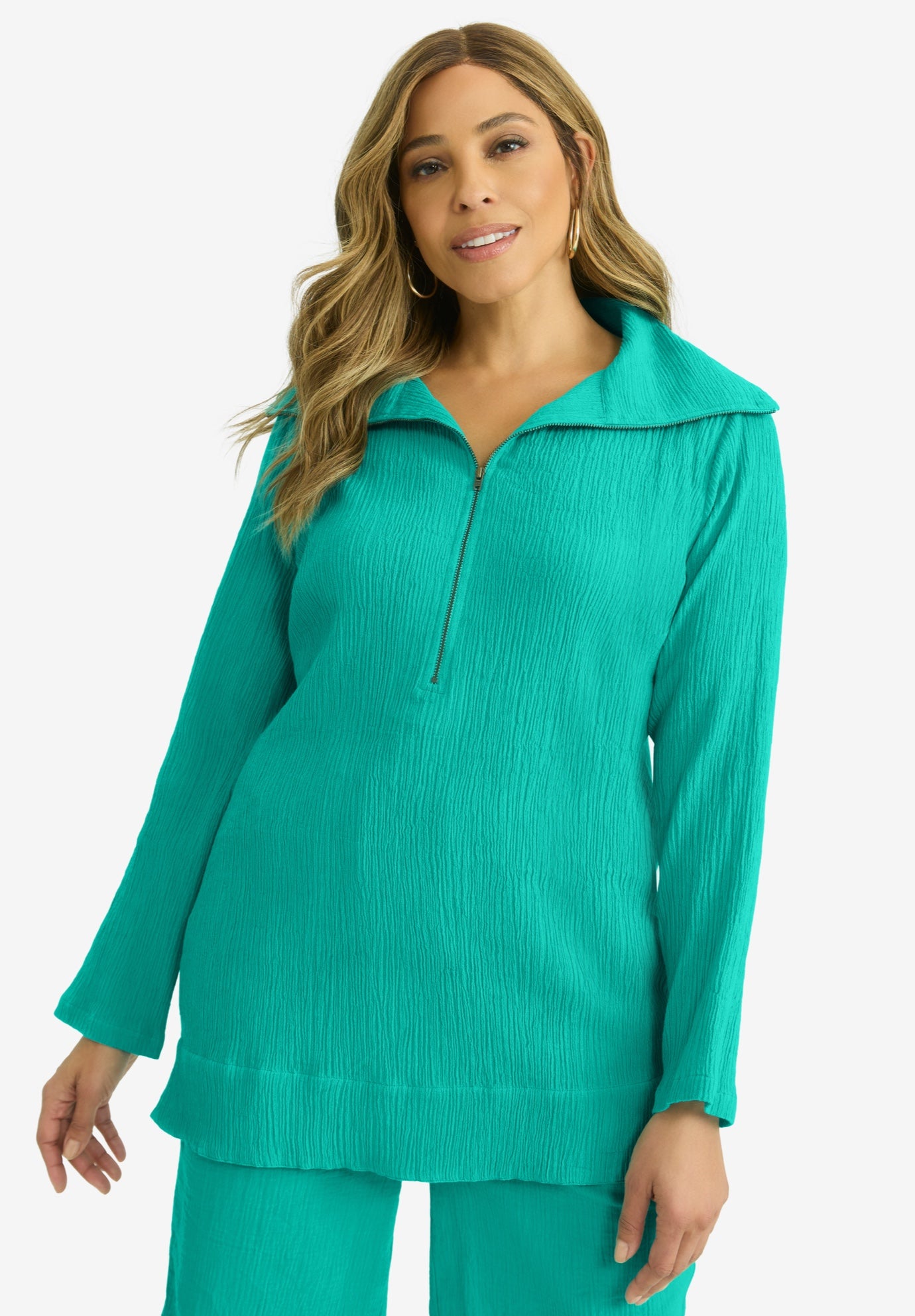 Gauze Half-Zip Tunic image number 0