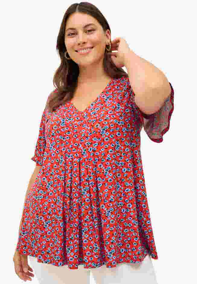 V-Neck Front Pleat Tunic image number 0