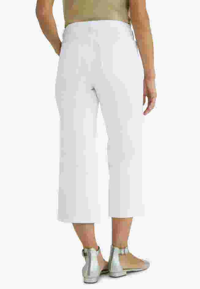 Classic Cotton Denim Wide Leg Crop Jean image number 1