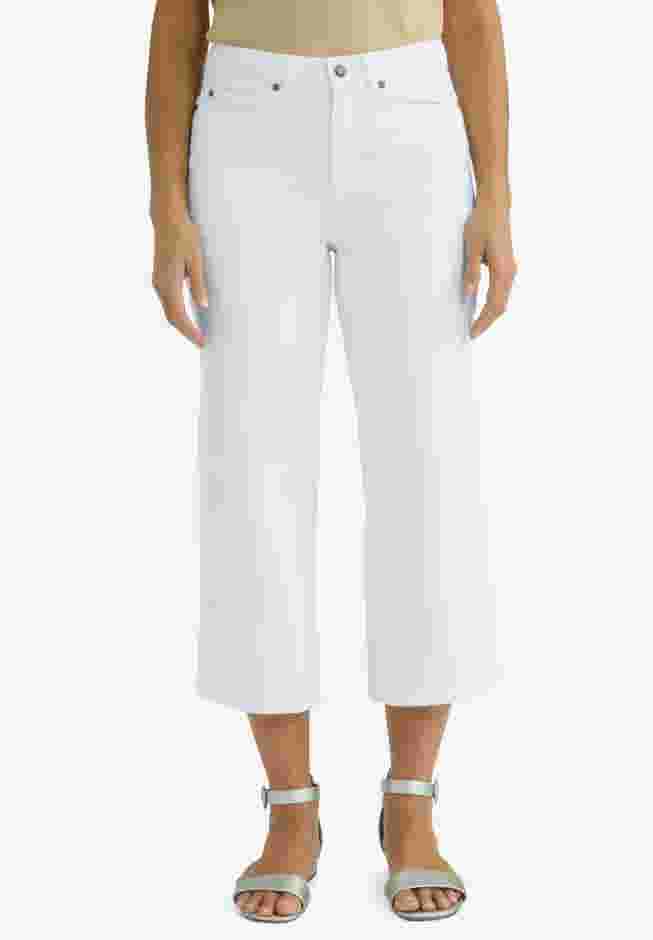 Classic Cotton Denim Wide Leg Crop Jean image number 0