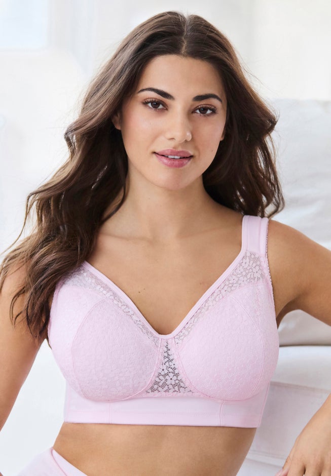COMFORT CHOICE® Full Coverage Lace Overlay Bra image number 0