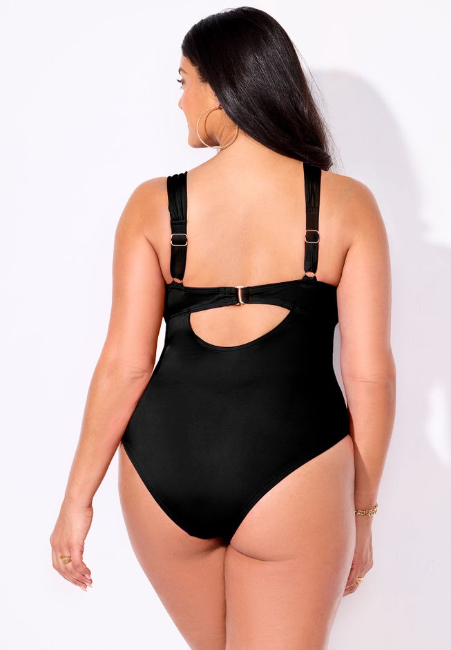 Chain Accent Underwire One Piece Swimsuit image number 1