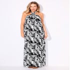 High Neck Twist Halter Cover Up Maxi Dress image number null