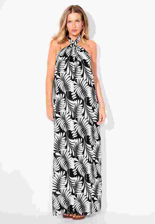 High Neck Twist Halter Cover Up Maxi Dress image number 3