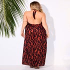 High Neck Twist Halter Cover Up Maxi Dress image number null