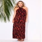 High Neck Twist Halter Cover Up Maxi Dress image number null