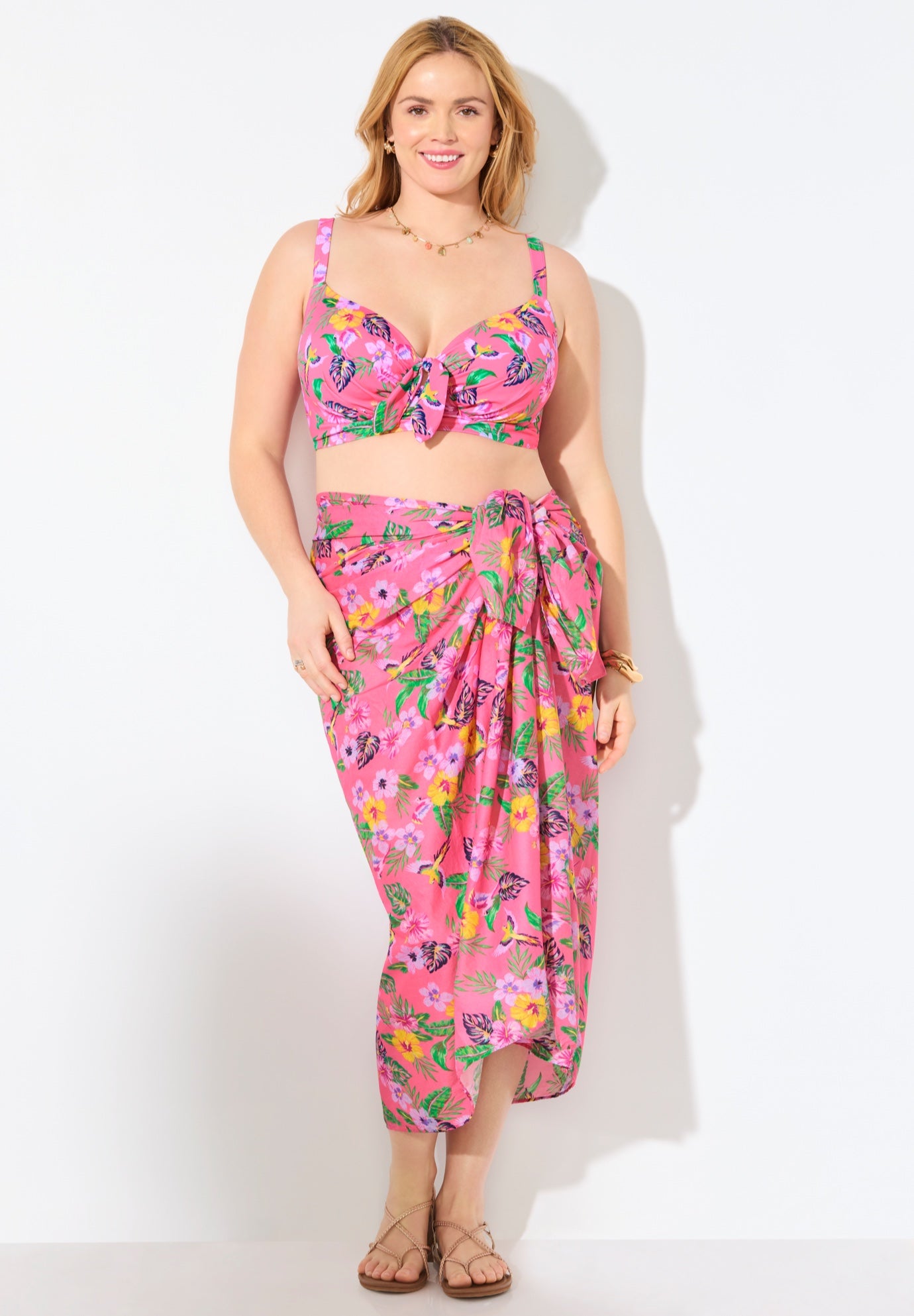 Lightweight Adjustable Sarong Wrap Skirt Cover Up image number 7