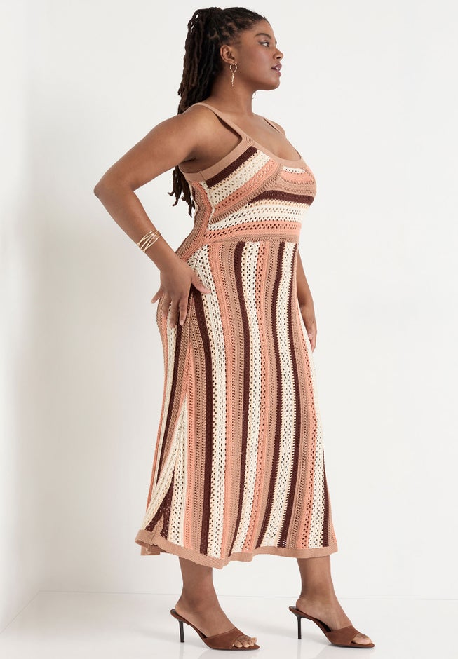 Stripe Sweater Midi Dress image number 2