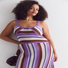 Stripe Sweater Midi Dress image number null