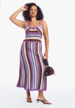 Stripe Sweater Midi Dress