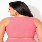 Sparkle Ribbed Twist Front Crop Top image number null