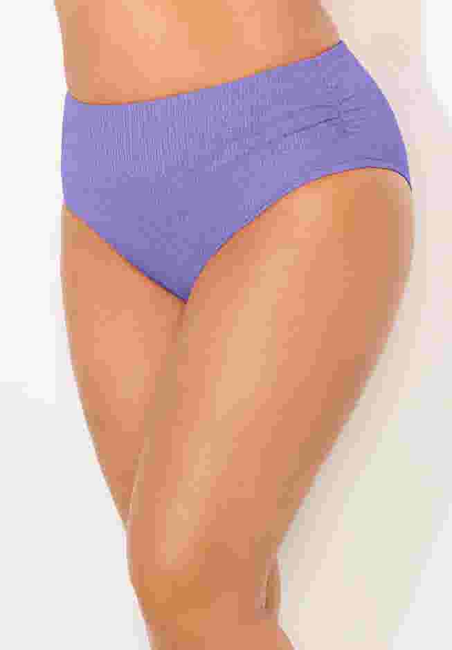 Sparkle Ribbed Shirred High Waist Swim Brief image number 3