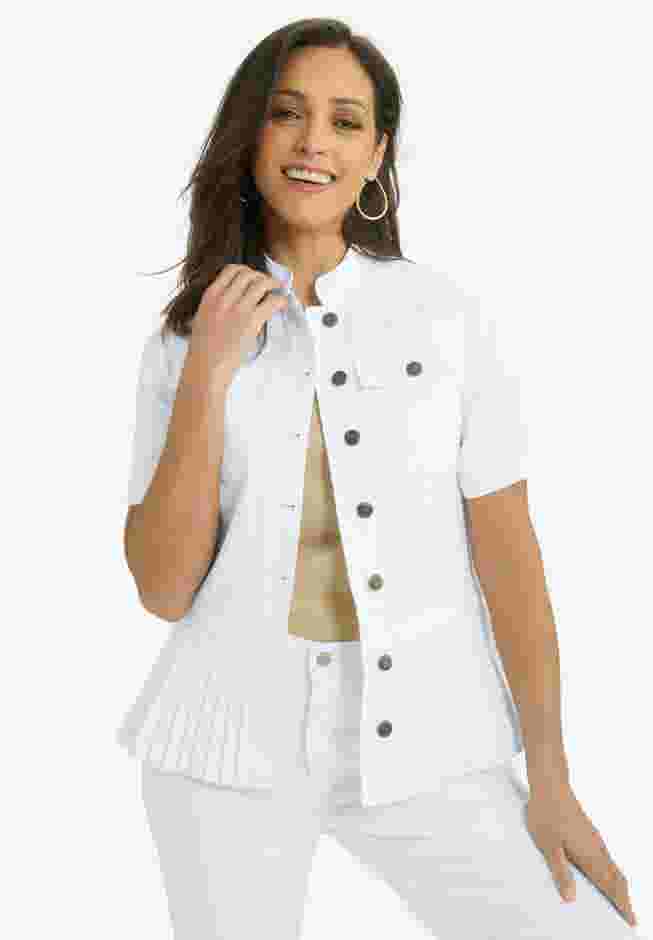 Pleated Denim Jacket image number 0