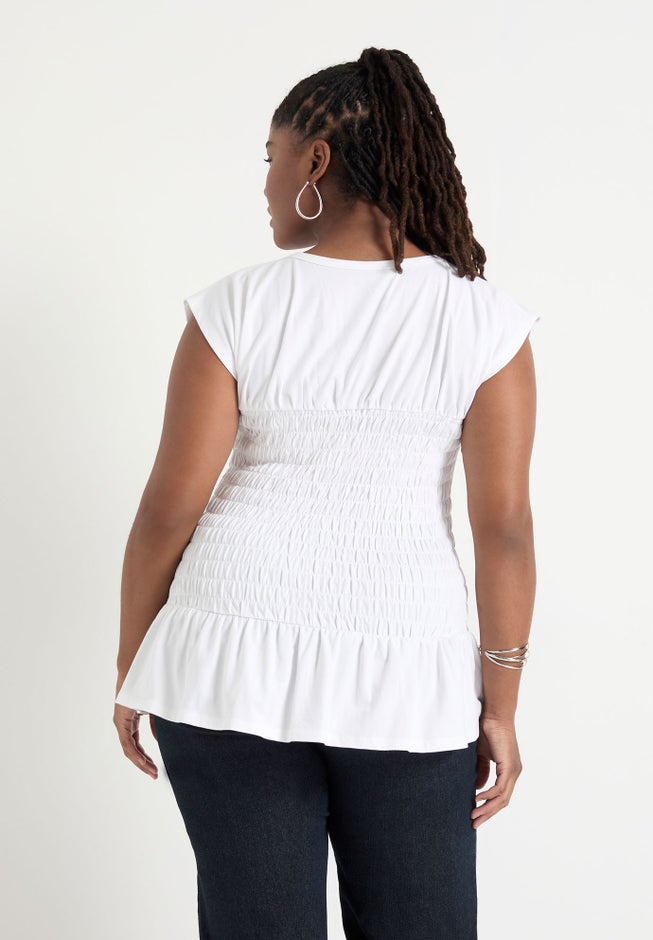 Smocked Peplum Top image number 1