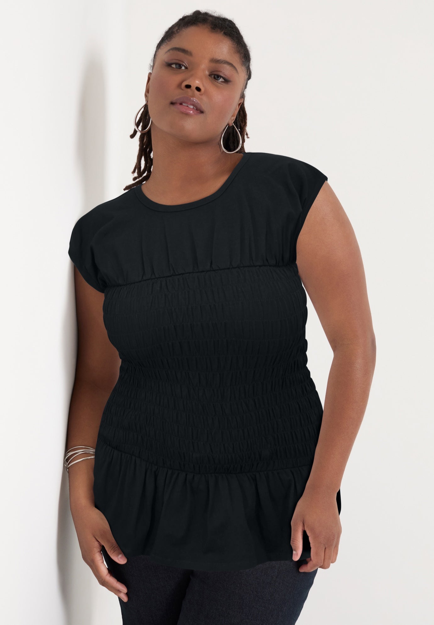 Smocked Peplum Top image number 0